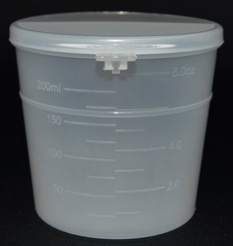 240ml (8oz) 3-Seal Touch-Top Containers with Graduations and Locking Latch, 50/Case
