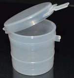 90ml (3oz) 3-Seal Touch-Top Container Jars with Locking Latch Lids, 50/Case