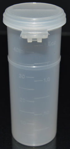 50ml (1.7oz) 3-Seal Touch-Top Container Vials, Tall with Graduations and Locking Latch, 600/Case