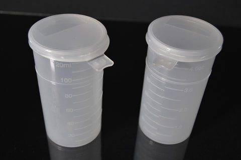 120ml (4oz) 3-Seal Touch-Top Container Vials, Tall with Locking-Latch Lids, 150/Case