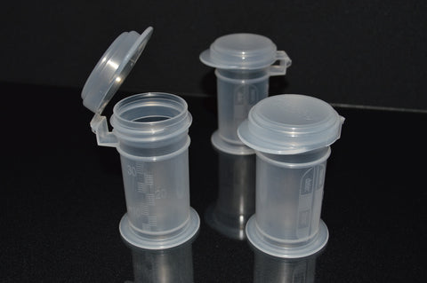 30ml (1oz) 3-Seal Touch-Top Container Vials with Free-Standing Base, 50/Case